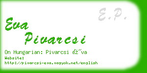 eva pivarcsi business card